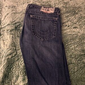 True Religion Women's Dark Blue Straight Leg Jeans
